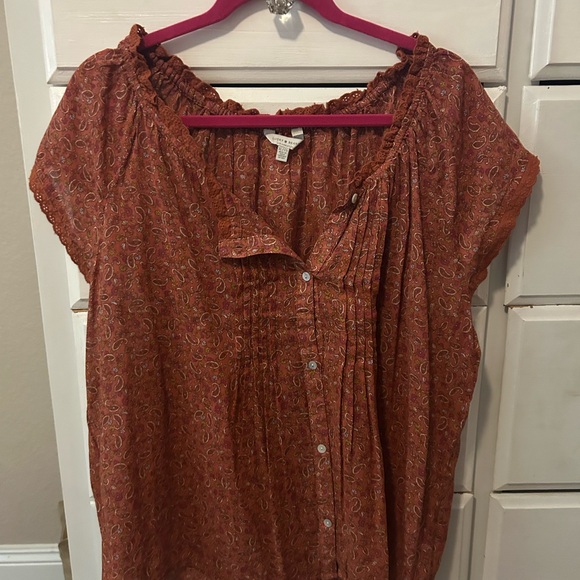 Lucky Brand Tops - Women's Rust Paisley Top